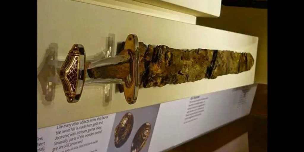 Sutton Hoo sword on display at the British Museum