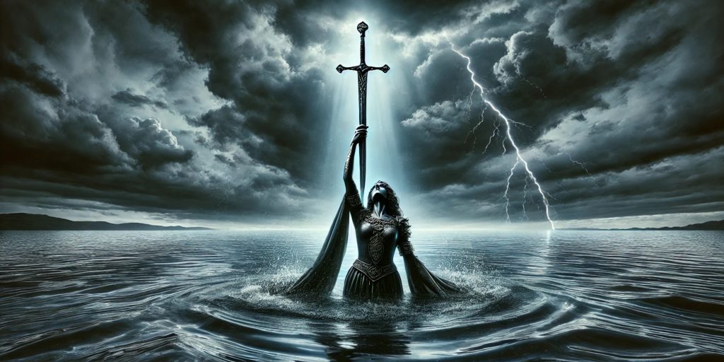 Lady of the Lake holding Excalibur