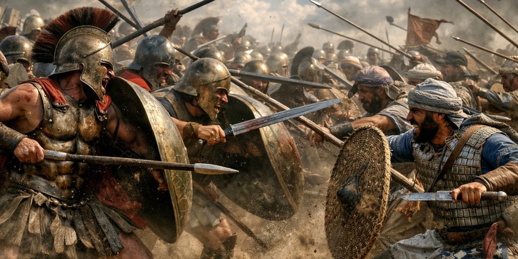 Marathon armies engage