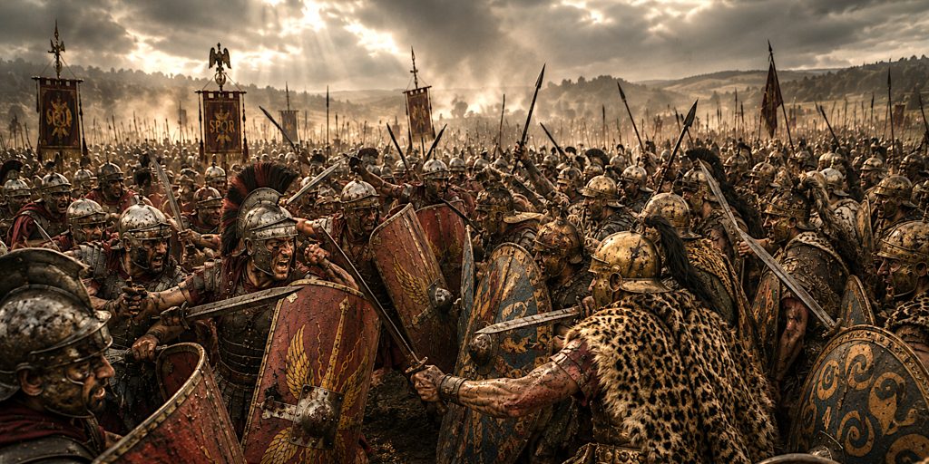 Battle of the Metaurus - Armies struggle in the centre