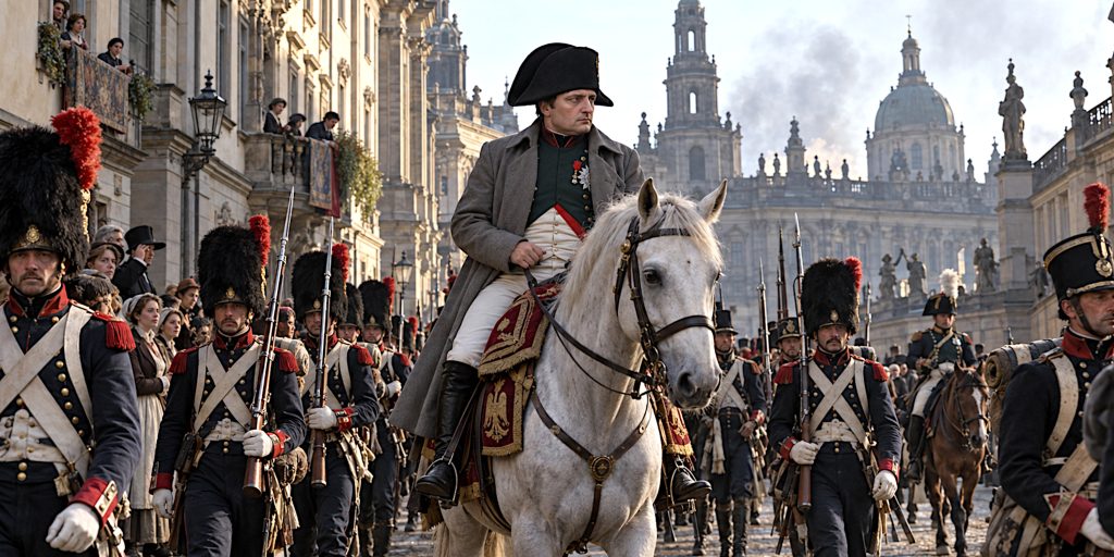 Napoleon arriving with the Imperial Guard